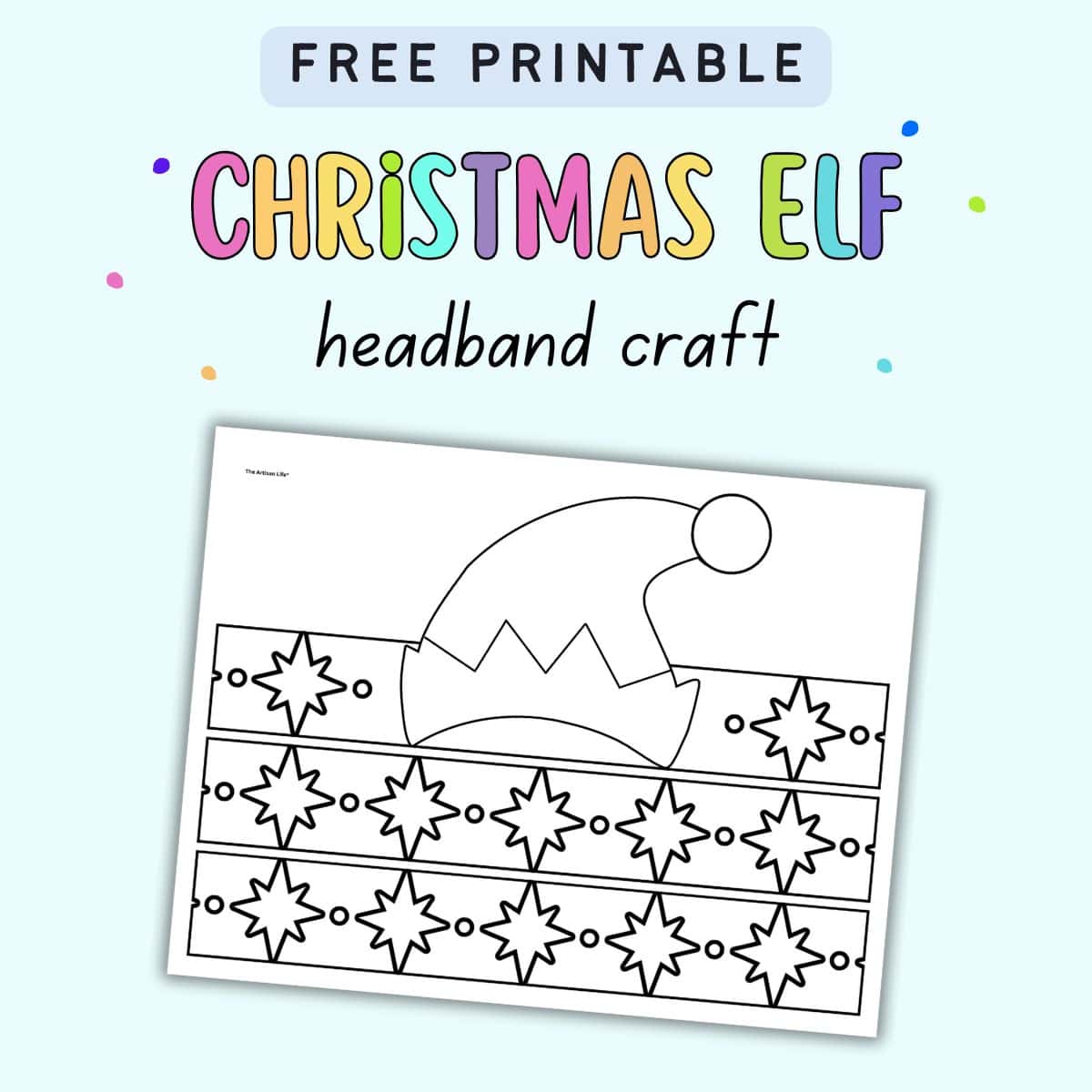 free printable christmas elf hat craft - the artisan life